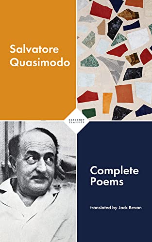 Book cover: "Complete Poems" by Salvatore Quasimodo, with author portrait.