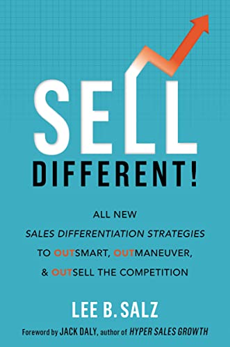 Book cover: "Sell Different!" with a red upward-trending graph icon.