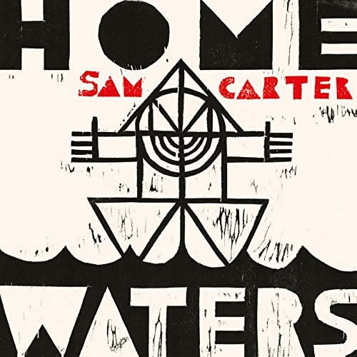 A close-up of a music CD cover with geometric shapes and "Home Waters" text.