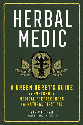Dark green book cover with white text, a medical emblem, and leaf graphics.
