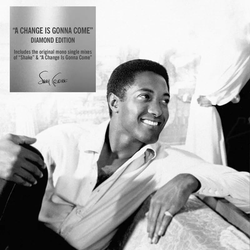 Black and white portrait of Sam Cooke with album title overlay.