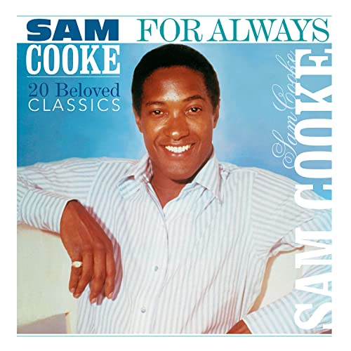 Album cover featuring a smiling Sam Cooke wearing a striped shirt against blue background.