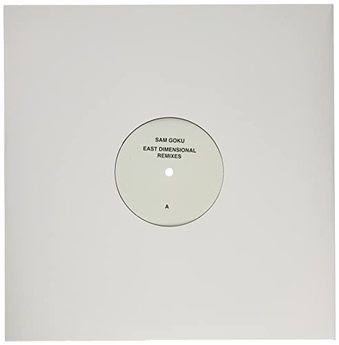 White vinyl record with black text: “Sam Goku - East Dimensional Remixes”.