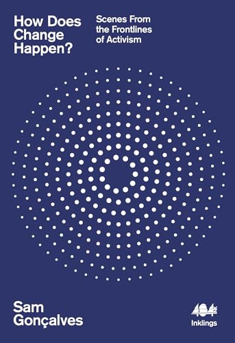 Book cover with white text and a circular pattern of white dots on blue.