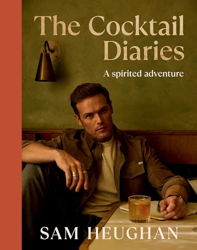 Book cover featuring Sam Heughan sitting at a table with a cocktail in hand.