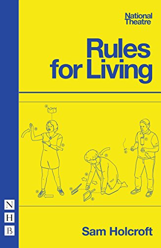 Yellow play script cover with line-drawn figures and title "Rules for Living".