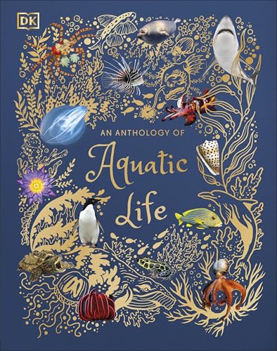 Book cover depicting diverse marine animals and plants in gold detail.