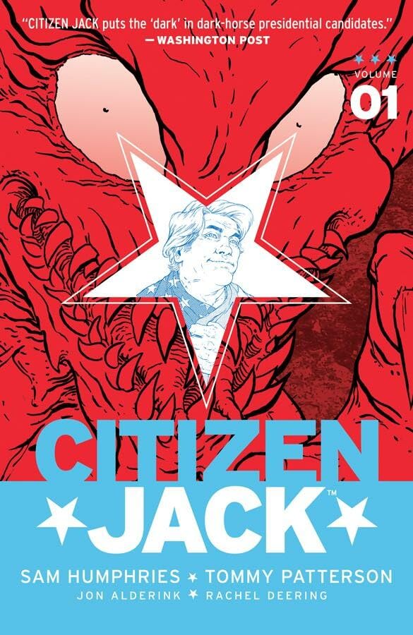 Comic book cover: "Citizen Jack," featuring a star and portrait within claws.