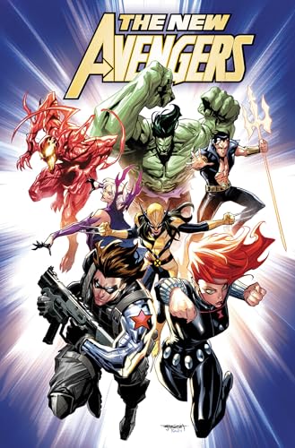 Comic book cover featuring the New Avengers superhero team in action.