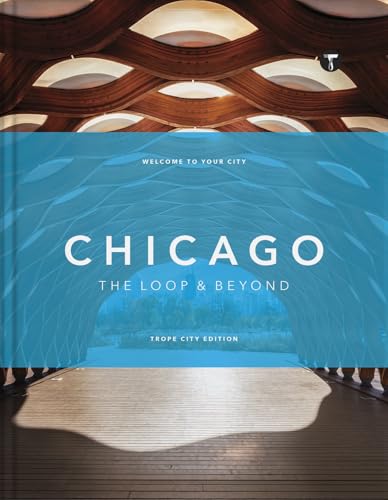 Book cover for “Trope Chicago: Beyond the Loop” with abstract blue design.