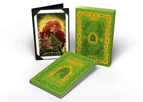 GreenLying green hardcover book, its matching slipcase, and an open cardC illustration of Artagan.