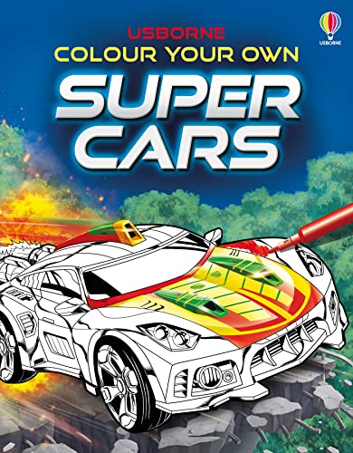 Book cover showingS showing a partially colored supercar being filled in with a marker.