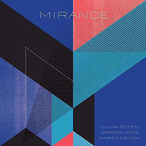 Geometric album cover with blue, black, red, and teal triangles.