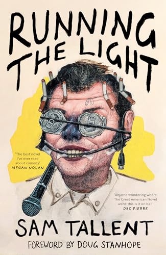 Book cover: portrait of a man with strange headgear and microphone.