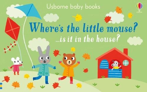 "Children's book cover featuring animals outside a house, with autumn leaves and a kite."