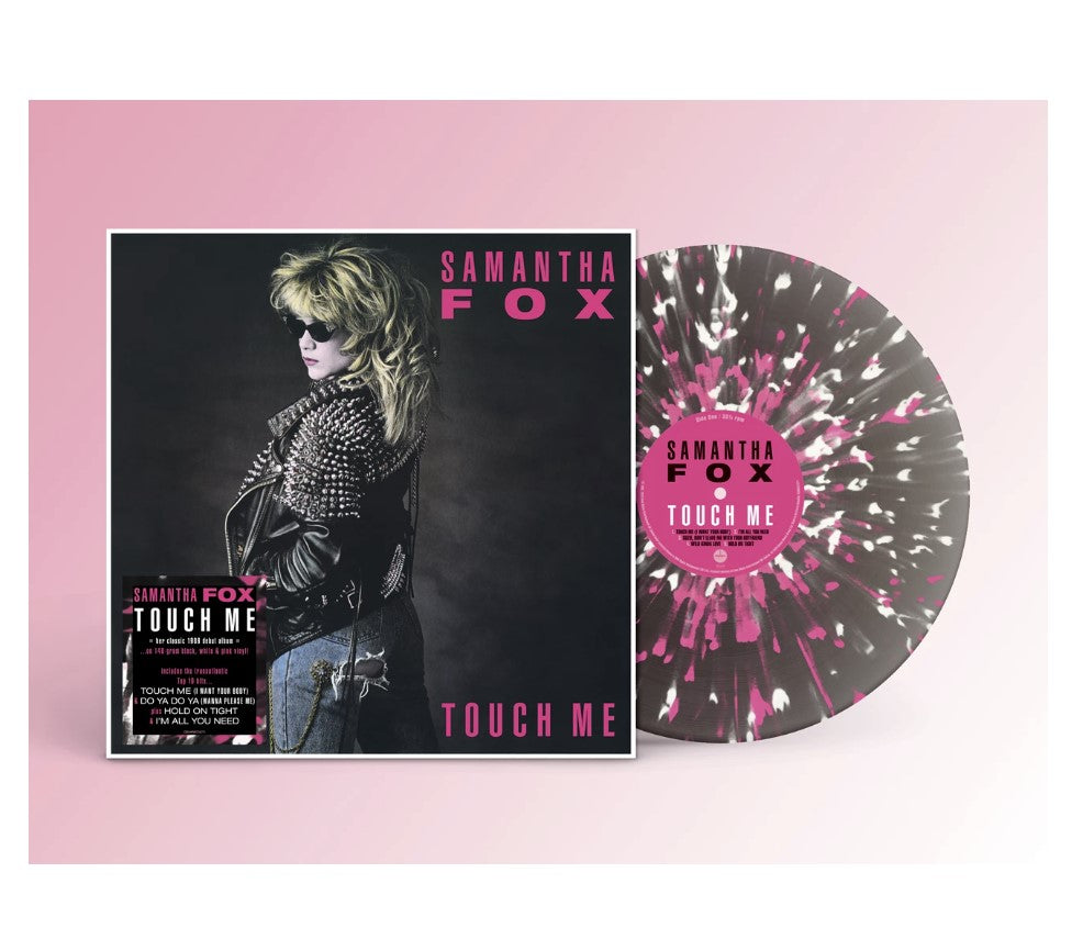 Samantha Fox album cover, featuring a portrait of her in a studded jacket.