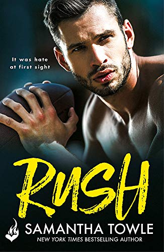 Book cover featuring a muscular man holding a football, titled "Rush".