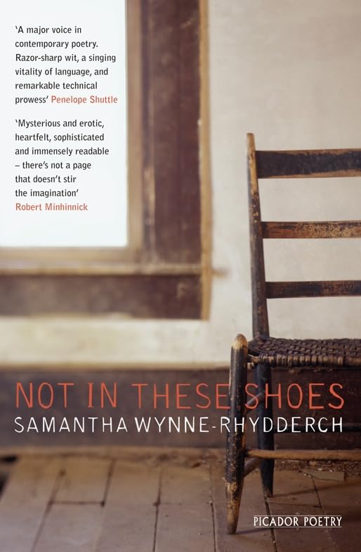 Book cover: "Not In These Shoes" by Samantha Wynne-Rhydderch, with a chair.