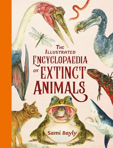 Book cover featuring illustrated extinct animals like dodos and dinosaurs.