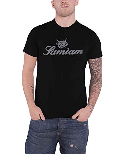 Black t-shirt with a silver devil logo and “Samiam” text.