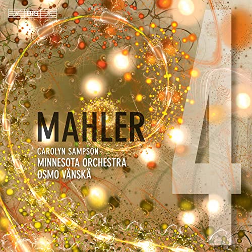 CD cover for Mahler’s Symphony No. 4 featuring abstract art and text.
