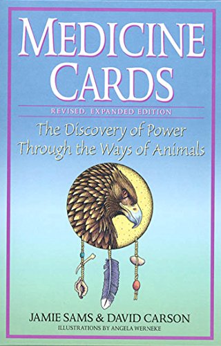 Book cover for Medicine Cards featuring an eagle illustration on a blue gradient background.