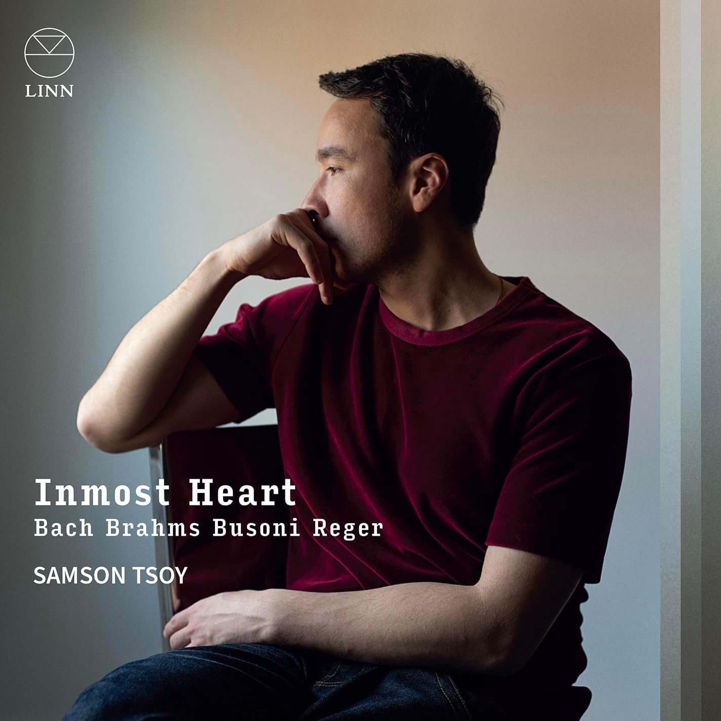 CD cover featuring pianist Samson Tsoy in profile, dark background.