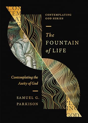 Book cover: "The Fountain of Life" with religious art and gold lines.