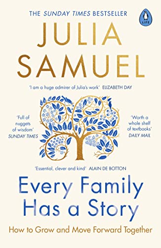 Book cover with author Julia Samuel and a blue tree illustration.