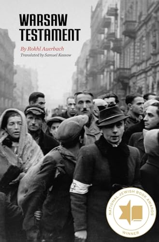 Book cover: “Warsaw Testament” with a historical photograph of people.