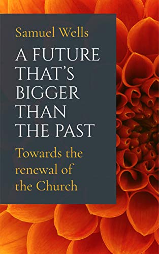 Book cover with dark text on navy, beside orange dahlia petals.