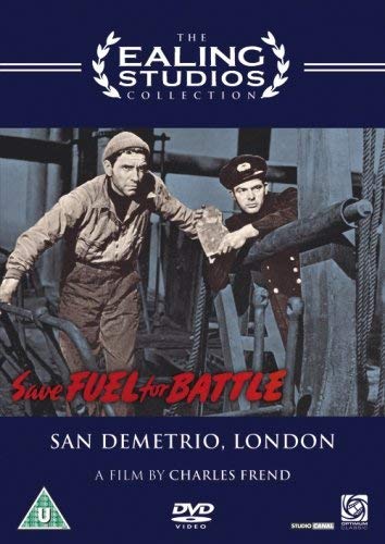 DVD cover for “San Demetrio London” featuring two men in wartime attire.