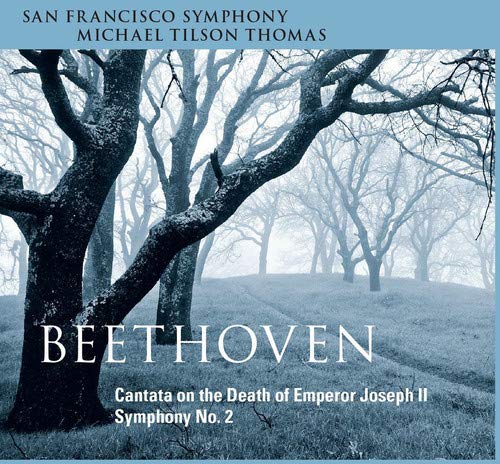 Cover of "San Francisco Symphony - Beethoven" CD featuring leafless trees in a foggy landscape.