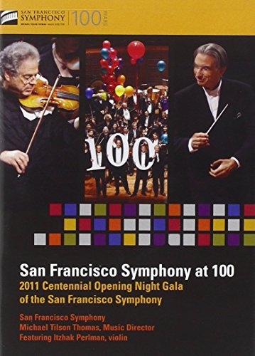 DVD cover featuring a violinist, conductor, and orchestra celebrating 100 years.