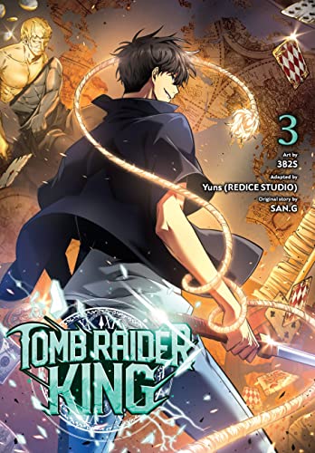 Tomb Raider King, Vol. 3" cover: two men with ropes, card motifs.