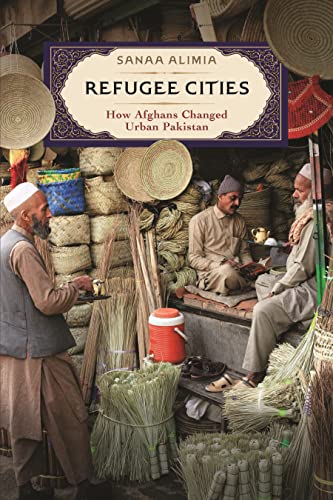 Book cover depicting men in a market with woven goods.