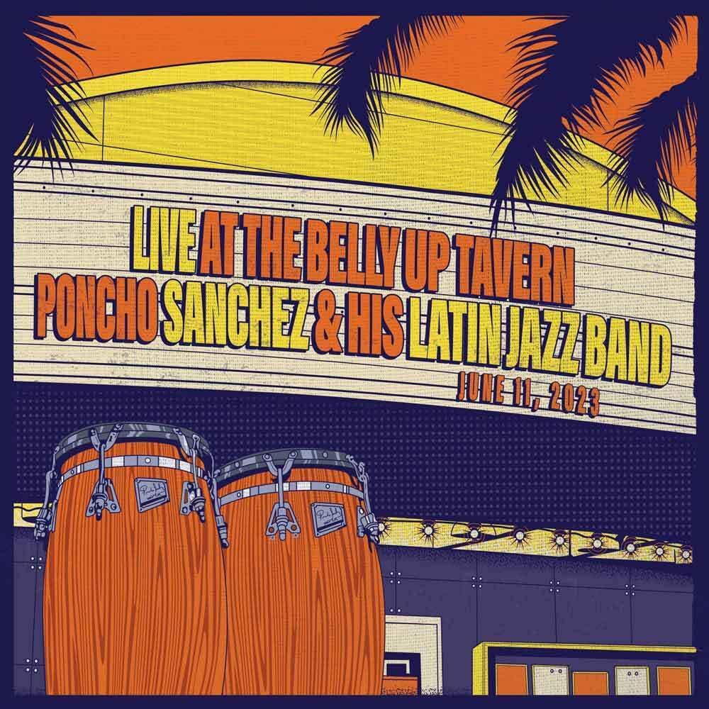 Vinyl record cover featuring a colorful illustration of a concert poster.