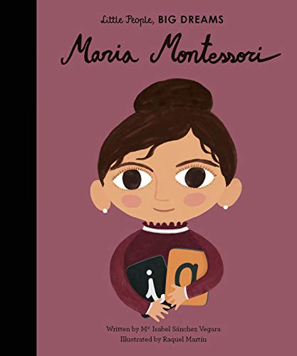 Book cover featuring an illustrated portrait of Maria Montessori.