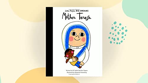 Book cover: illustrated portrait of Mother Teresa holding a child.