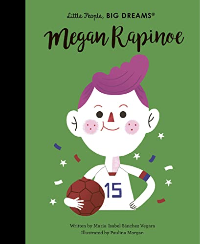 Book cover featuring illustrated soccer player Megan Rapinoe in purple hair.