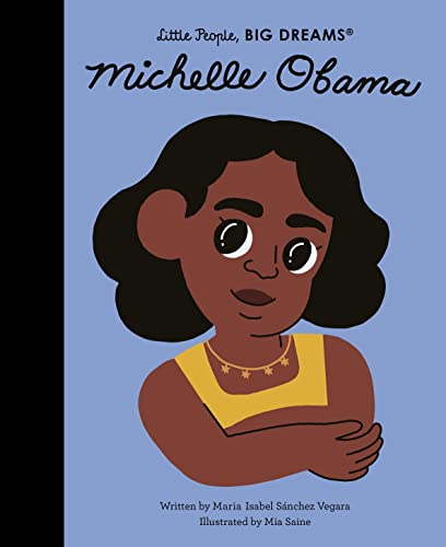 Book cover featuring illustrated portrait of Michelle Obama, a Black woman.