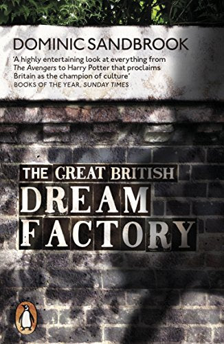 Book cover: "The Great British Dream Factory" with a brick wall background.