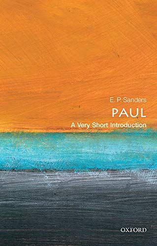 Book cover: "Paul" by E.P. Sanders, with abstract orange and teal design.