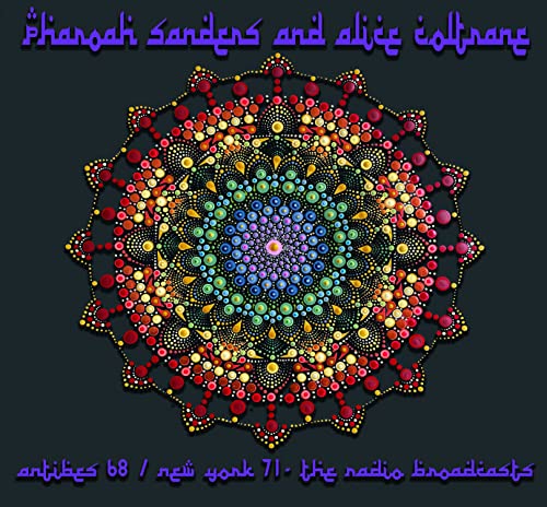 CD cover with colorful mandala design and text: “Sanders, Coltrane.”