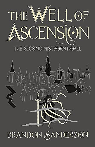 Book cover: "The Well of Ascension" with a cityscape and figure.