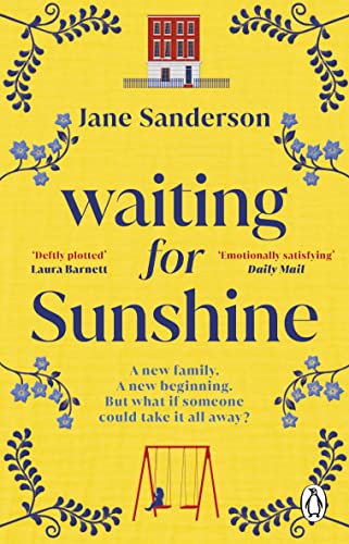 Yellow book cover with house illustration, swing set, and floral details.