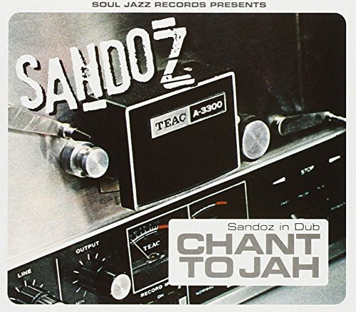 CD cover for Sandoz’s “Chant To Jah” featuring a vintage reel-to-reel recorder.