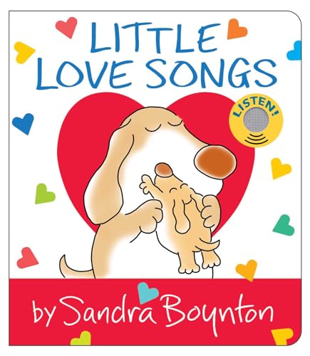 Book cover: dog and puppy embrace, hearts, and "Little Love Songs" title.