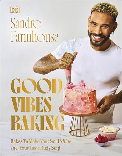 Book cover featuring Sandro Farmhouse decorating a pink frosted cake.