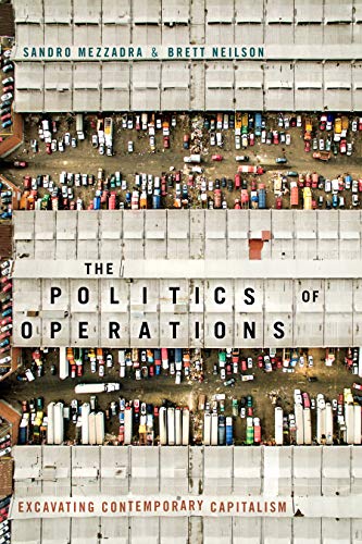 Book cover featuringH featuring an aerial view of a logistics hub with many trucks.